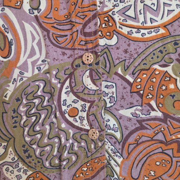 Vintage Abstract Print Button-Up Blouse - Picture 9 of 9